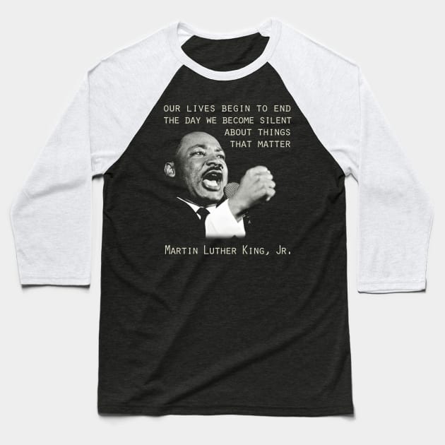 Martin Luther King, Jr. Baseball T-Shirt by Yeyacantik